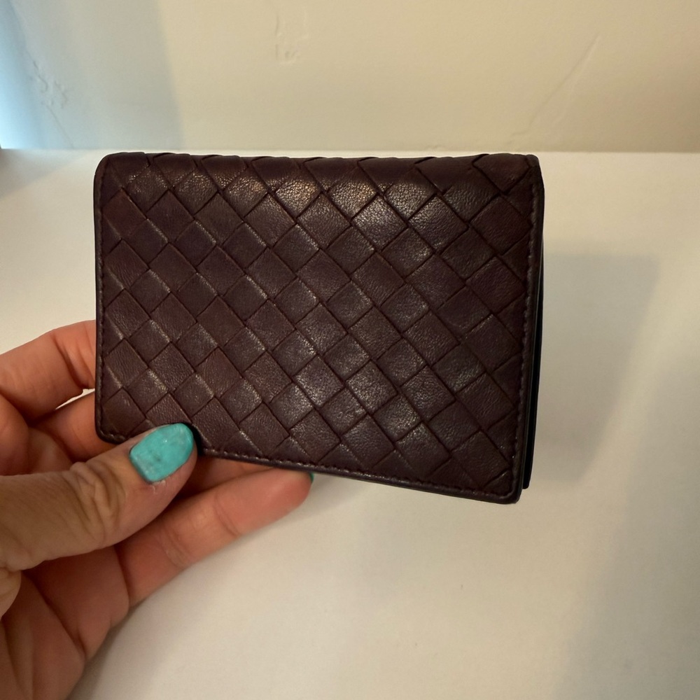 Bottega Veneta Purple Leather Card Holder